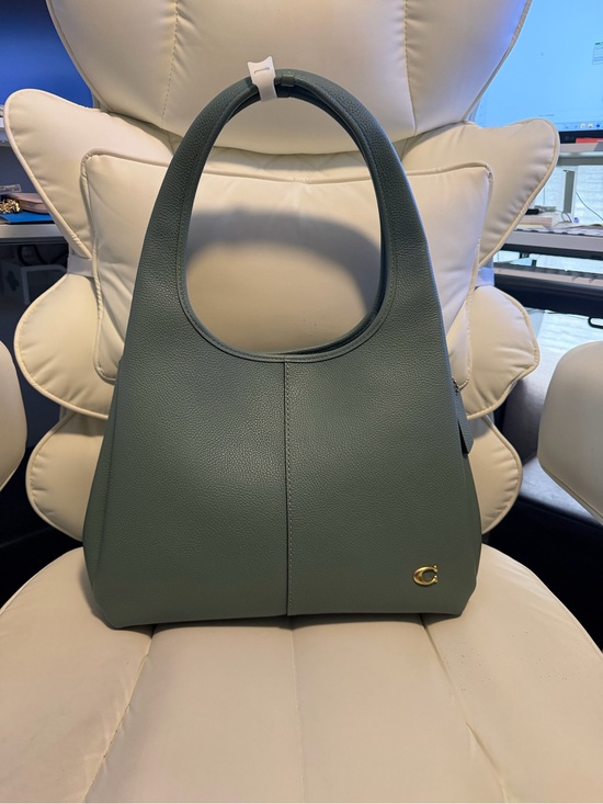Coach Handbags - Coach Large Lana Pebbled Leather Shoulder Bag in Sage Green with Gold Accent